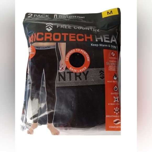 Free Country Other Mens Microtech Base Layer Antiodor Heat Retention Pant Medium 2 Pk Poshmark